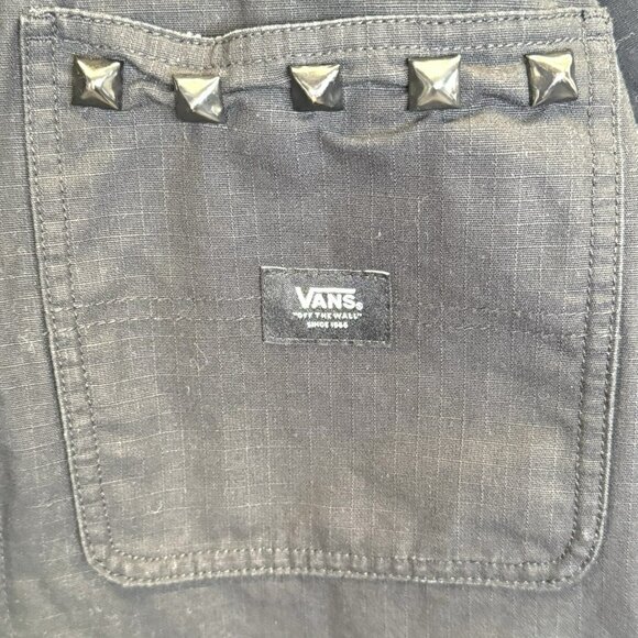Vans Drill Chore Coat Mens Size XL Black Custom Studded Punk Emo Grunge Rocker - Picture 4 of 10